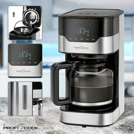 Profi Cook PC-KA 1169 Macchina Per Il Caffè Acciaio Inox, Nero Capacità Tazze=14 Caraffa In Vetro 4 Profi Cook PC-KA 1169 Macchina Per Il Caffè Acciaio Inox, Nero Capacità Tazze=14 Caraffa In Vetro - immagine 4