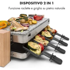 Klarstein Prime-Rib Raclette Grill Per 8 Pers. 1500 W Piastra In Pietra Naturale Acciaio Inox Piedini In Legno 8 Klarstein Prime-Rib Raclette Grill Per 8 Pers. 1500 W Piastra In Pietra Naturale Acciaio Inox Piedini In Legno -Moulinex Negozio 13296465 4
