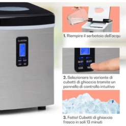 Klarstein Mr. Black-Frost Macchina Del Ghiaccio 150W Nera -Moulinex Negozio 14061514 4