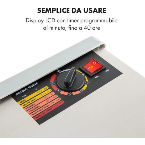 Klarstein Fruit Jerky Steel 6 - Essiccatore, 6 Ripiani, 630 W, Superficie: 0,65 M² 3 Klarstein Fruit Jerky Steel 6 - Essiccatore, 6 Ripiani, 630 W, Superficie: 0,65 M² - immagine 3