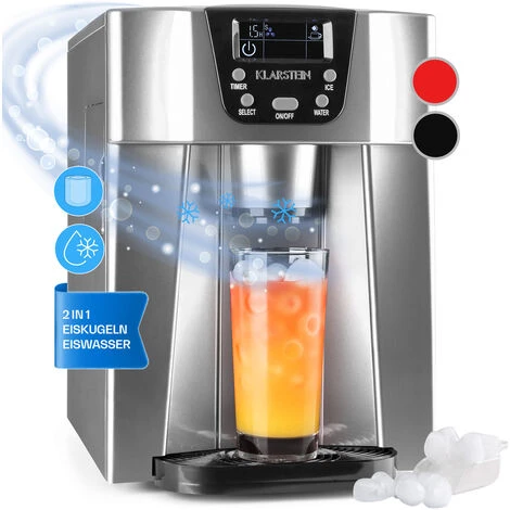 Klarstein Ice Volcano 2GS Macchina Per Ghiaccio LED 12kg/24h Argento 1 Klarstein Ice Volcano 2GS Macchina Per Ghiaccio LED 12kg/24h Argento