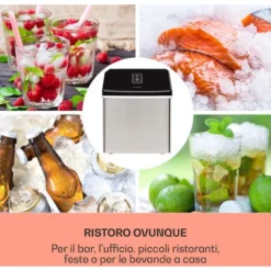 Klarstein Clearcube Macchina Per Cubetti Di Ghiaccio - Ghiaccio Trasparente 13kg/24h Acciaio Inox Nero -Moulinex Negozio 14062157 3