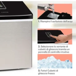 Klarstein Clearcube Macchina Per Cubetti Di Ghiaccio - Ghiaccio Trasparente 13kg/24h Acciaio Inox Nero -Moulinex Negozio 14062157 4