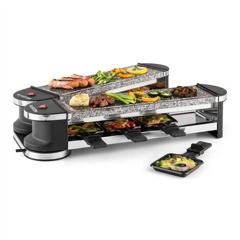 Klarstein Tenderloin 100 Griglia Raclette 1200W (600W Per Pietra) 2x Pietre Naturali 1 Klarstein Tenderloin 100 Griglia Raclette 1200W (600W Per Pietra) 2x Pietre Naturali