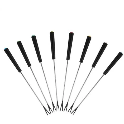 Set Fonduta In Alluminio Nero Per 8 Persone Con Forchette Termostato Regolabile 2 Set Fonduta In Alluminio Nero Per 8 Persone Con Forchette Termostato Regolabile - immagine 2