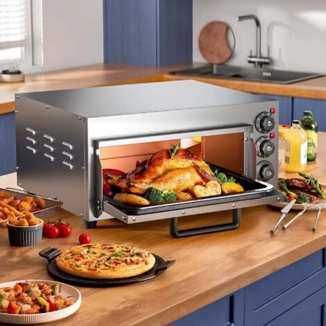 Forno Per Pizza In Acciaio Inox, 2000W, 350°C Fornetto Elettrico 2 Forno Per Pizza In Acciaio Inox, 2000W, 350°C Fornetto Elettrico - immagine 2