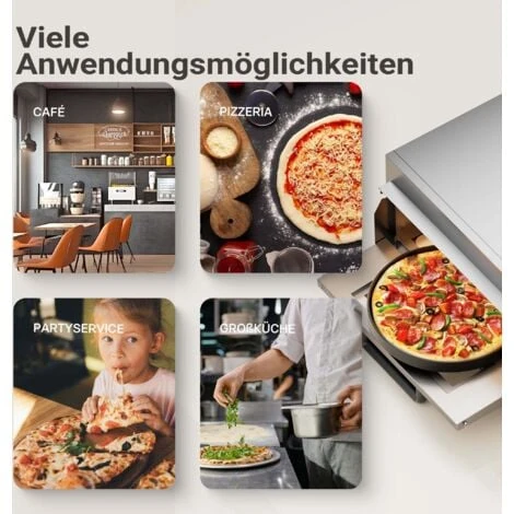 Forno Per Pizza In Acciaio Inox, 2000W, 350°C Fornetto Elettrico 3 Forno Per Pizza In Acciaio Inox, 2000W, 350°C Fornetto Elettrico - immagine 3