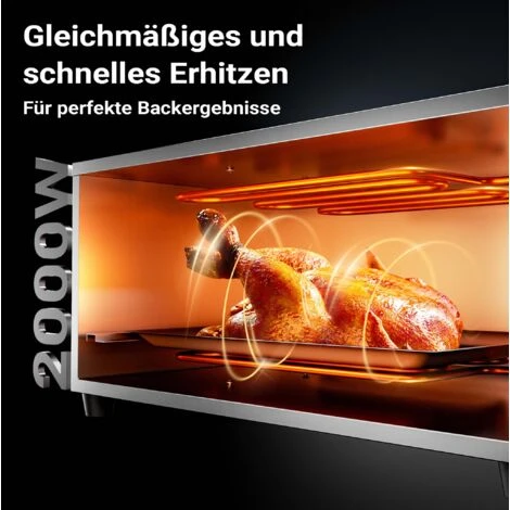 Forno Per Pizza In Acciaio Inox, 2000W, 350°C Fornetto Elettrico 5 Forno Per Pizza In Acciaio Inox, 2000W, 350°C Fornetto Elettrico - immagine 5