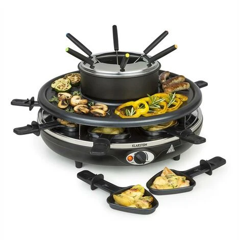 Klarstein Fonduelette Raclette E Fonduta 1350W 1 Litro 38 Cm Ø Per 8 Persone 1 Klarstein Fonduelette Raclette E Fonduta 1350W 1 Litro 38 Cm Ø Per 8 Persone