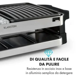 Klarstein Sirloin Raclette 1500W Alluminio / Pietra 8 Persone Spia LED -Moulinex Negozio 22854407 3