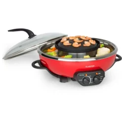 Klarstein Szechuan Hot Pot E Piastra Grill 5l Vol. 1350 W, 600 W Rosso