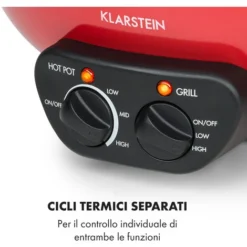 Klarstein Szechuan Hot Pot E Piastra Grill 5l Vol. 1350 W, 600 W Rosso 7 Klarstein Szechuan Hot Pot E Piastra Grill 5l Vol. 1350 W, 600 W Rosso -Moulinex Negozio 23123744 3