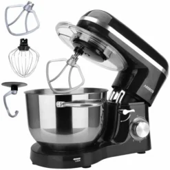 AREBOS Robot Da Cucina 1500W 6L In Acciaio Inox 6 Gradini Silenzioso Nero