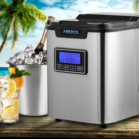 AREBOS Macchina Per Cubetti Di Ghiaccio Acciaio Inossidabile 2,2L LCD 12 Kg/24h 2 AREBOS Macchina Per Cubetti Di Ghiaccio Acciaio Inossidabile 2,2L LCD 12 Kg/24h - immagine 2