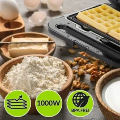 Monzana Piastra Elettrica 3in1 Sandwich Waffle Panini 3 Piastre Intercambiabili Antiaderente 1000W Tostapane BPA Free Manico Cool-Touch 7 Monzana Piastra Elettrica 3in1 Sandwich Waffle Panini 3 Piastre Intercambiabili Antiaderente 1000W Tostapane BPA Free Manico Cool-Touch -Moulinex Negozio 26960808 3