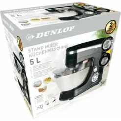 Dunlop Impastatrice Planetaria Ciotola Acciaio 5 LT Impastatore Robot Nero 800W 3 Ganci -Moulinex Negozio 26978756 3