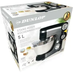 Dunlop Impastatrice Planetaria Ciotola Acciaio 5 LT Impastatore Robot Nero 800W 3 Ganci -Moulinex Negozio 26978756 5