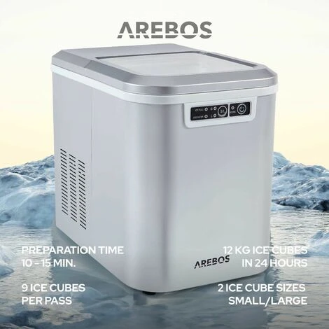 AREBOS Macchina Per Cubetti Di Ghiaccio 2,2L Macchina Del Ghiaccio 12 Kg In 24h 5 AREBOS Macchina Per Cubetti Di Ghiaccio 2,2L Macchina Del Ghiaccio 12 Kg In 24h - immagine 5