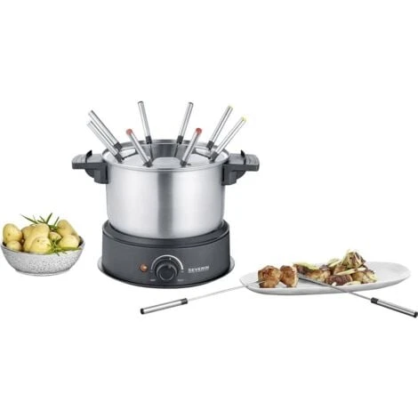 Severin 2470 Fonduta 1500 W 8 Forchette Da Fonduta Acciaio Inox (spazzolato), Nero 4 Severin 2470 Fonduta 1500 W 8 Forchette Da Fonduta Acciaio Inox (spazzolato), Nero - immagine 4