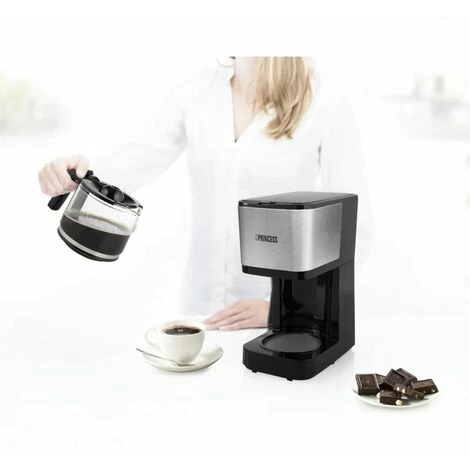 Macchina Caffè Con Filtro Compact 8 600 W 0,75 L Nero Argento Princess 2 Macchina Caffè Con Filtro Compact 8 600 W 0,75 L Nero Argento Princess - immagine 2