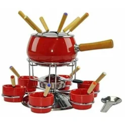 Eva Fonduta Smaltata Rossa Lucida Set Pezzi 23