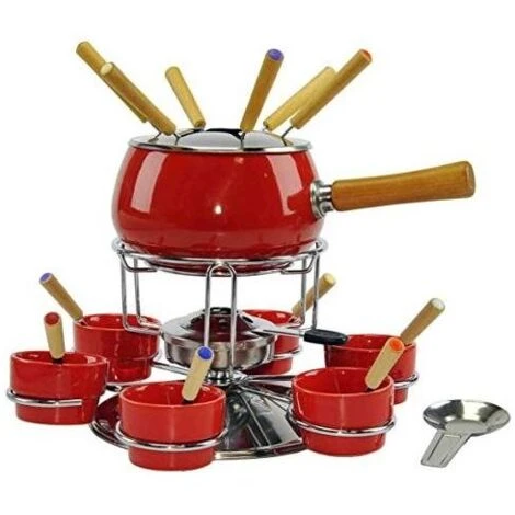 Eva Fonduta Smaltata Rossa Lucida Set Pezzi 23 2 Eva Fonduta Smaltata Rossa Lucida Set Pezzi 23 - immagine 2