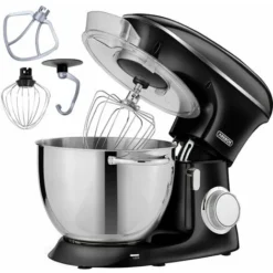 AREBOS Robot Da Cucina 1500W XXL 8 L In Acciaio Inox 6 Gradini Nero Silenzioso