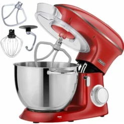 AREBOS Robot Da Cucina 1500W XXL 8 L In Acciaio Inox 6 Gradini Rosso Silenzioso