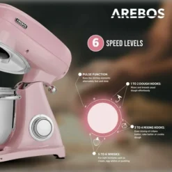 AREBOS Robot Da Cucina 1800W 6L Ciotola In Acciaio Inox 6 Gradini Silenzioso -Moulinex Negozio 42165609 3