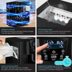 KESSER® Macchina Del Ghiaccio Macchina Per Il Ghiaccio In Acciaio Inox 100W Macchina Per Il Ghiaccio 12 Kg 24 H Cubetti In 2 Dimensioni Preparazione In 6 Min Serbatoio Dell'acqua Da 2 Litri Tim -Moulinex Negozio 51985424 3