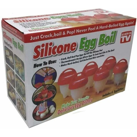 LangRay Cuociuova, Silicone Antiaderente, Portauovo Per Uova Sode (Rosso (confezione Da 6)) 4 LangRay Cuociuova, Silicone Antiaderente, Portauovo Per Uova Sode (Rosso (confezione Da 6)) - immagine 4