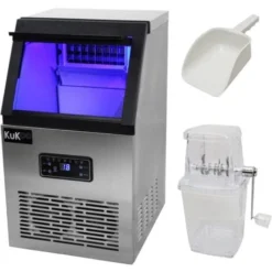 Macchina Per Cubetti Di Ghiaccio Commerciale Produttività 40kg/24h, Macchina Di Cubetti Di Ghiaccio Da Cucina Commerciale Schermo LED In Acciaio Inox, Macchina Ghiaccio Per Ristorante Bar Cucina