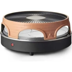 Raclette Mini Forno Pizze Pizzette 6 Persone 1500W Con Griglia Grill Allumino