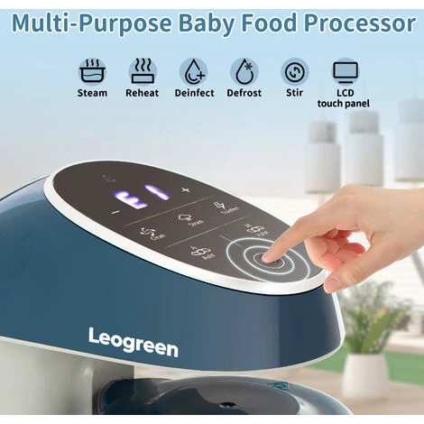Leogreen Cuocipappa Bambini Robot Da Cucina Multifunzione 7 In 1 Cottura A Vapore, Omogeneizzatore, Frullatore, Riscalda, Sterilizzare, Scongela, Scaldabiberon, Pulizia Automatica, SENZA BPA 2 Leogreen Cuocipappa Bambini Robot Da Cucina Multifunzione 7 In 1 Cottura A Vapore, Omogeneizzatore, Frullatore, Riscalda, Sterilizzare, Scongela, Scaldabiberon, Pulizia Automatica, SENZA BPA - immagine 2