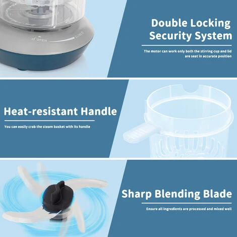 Leogreen Cuocipappa Bambini Robot Da Cucina Multifunzione 7 In 1 Cottura A Vapore, Omogeneizzatore, Frullatore, Riscalda, Sterilizzare, Scongela, Scaldabiberon, Pulizia Automatica, SENZA BPA 3 Leogreen Cuocipappa Bambini Robot Da Cucina Multifunzione 7 In 1 Cottura A Vapore, Omogeneizzatore, Frullatore, Riscalda, Sterilizzare, Scongela, Scaldabiberon, Pulizia Automatica, SENZA BPA - immagine 3