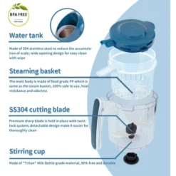 Leogreen Cuocipappa Bambini Robot Da Cucina Multifunzione 7 In 1 Cottura A Vapore, Omogeneizzatore, Frullatore, Riscalda, Sterilizzare, Scongela, Scaldabiberon, Pulizia Automatica, SENZA BPA 8 Leogreen Cuocipappa Bambini Robot Da Cucina Multifunzione 7 In 1 Cottura A Vapore, Omogeneizzatore, Frullatore, Riscalda, Sterilizzare, Scongela, Scaldabiberon, Pulizia Automatica, SENZA BPA -Moulinex Negozio 54376901 4