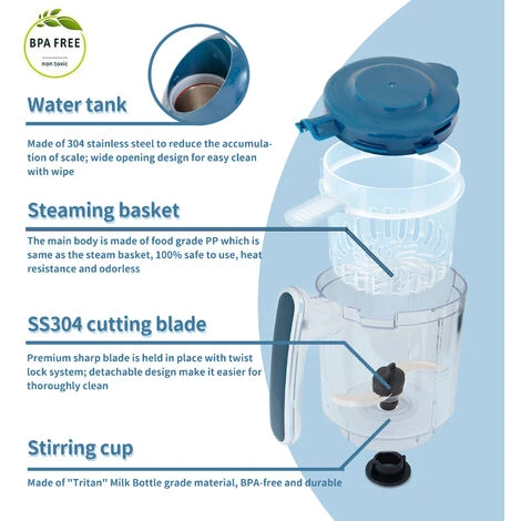 Leogreen Cuocipappa Bambini Robot Da Cucina Multifunzione 7 In 1 Cottura A Vapore, Omogeneizzatore, Frullatore, Riscalda, Sterilizzare, Scongela, Scaldabiberon, Pulizia Automatica, SENZA BPA 4 Leogreen Cuocipappa Bambini Robot Da Cucina Multifunzione 7 In 1 Cottura A Vapore, Omogeneizzatore, Frullatore, Riscalda, Sterilizzare, Scongela, Scaldabiberon, Pulizia Automatica, SENZA BPA - immagine 4