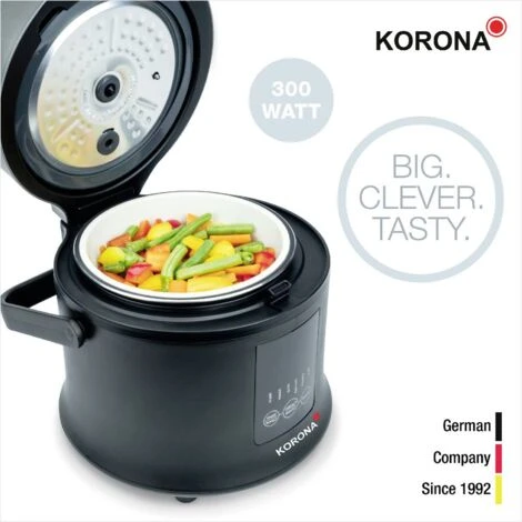 Korona 58011 Cuoci Riso Nero Rivestimento Antiaderente, Funzione Timer 2 Korona 58011 Cuoci Riso Nero Rivestimento Antiaderente, Funzione Timer - immagine 2