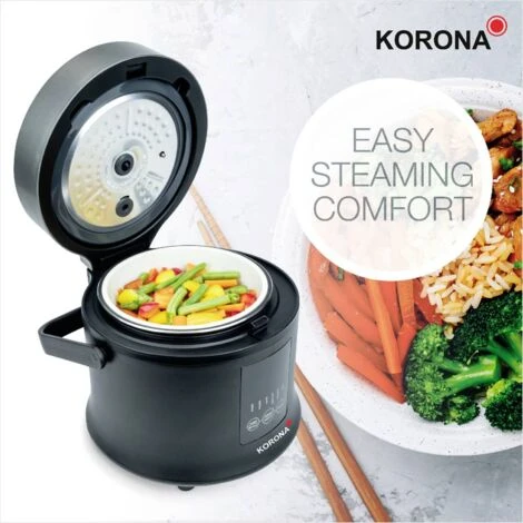 Korona 58011 Cuoci Riso Nero Rivestimento Antiaderente, Funzione Timer 5 Korona 58011 Cuoci Riso Nero Rivestimento Antiaderente, Funzione Timer - immagine 5
