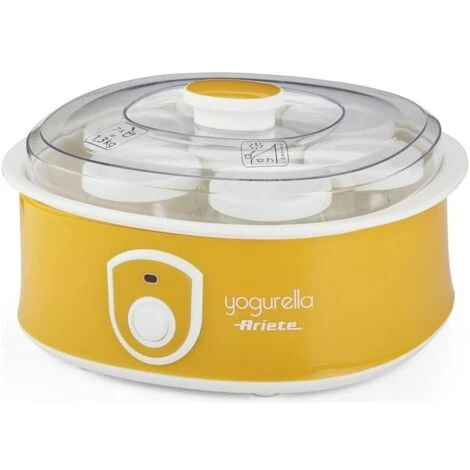 Ariete 617 Yogurella Yogurtiera Elettrica Con 7 Vasetti In Vetro 1,3Kg 20W Bianco/Giallo 1 Ariete 617 Yogurella Yogurtiera Elettrica Con 7 Vasetti In Vetro 1,3Kg 20W Bianco/Giallo