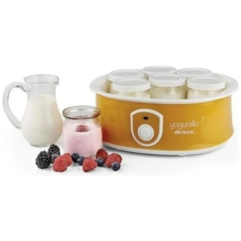 Ariete 617 Yogurella Yogurtiera Elettrica Con 7 Vasetti In Vetro 1,3Kg 20W Bianco/Giallo 2 Ariete 617 Yogurella Yogurtiera Elettrica Con 7 Vasetti In Vetro 1,3Kg 20W Bianco/Giallo - immagine 2