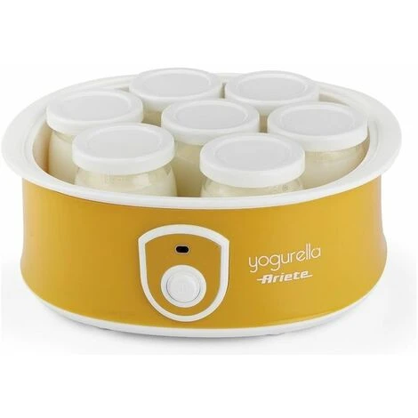 Ariete 617 Yogurella Yogurtiera Elettrica Con 7 Vasetti In Vetro 1,3Kg 20W Bianco/Giallo 3 Ariete 617 Yogurella Yogurtiera Elettrica Con 7 Vasetti In Vetro 1,3Kg 20W Bianco/Giallo - immagine 3