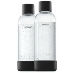 MY SODA 2PB10F-B - CONFEZIONE DA 2 BOTTIGLIE PET NERO E BIOCOMPOSITO 1L