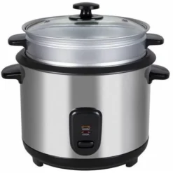 Melchioni Cuociriso Jasmine 1.8 Litri 700W Corpo Inox Contenitore In Vetro