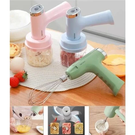 3 In 1 Sbattitore Elettrico A Batteria Tritatutto Mixer Frusta Ricaricabile 1 3 In 1 Sbattitore Elettrico A Batteria Tritatutto Mixer Frusta Ricaricabile