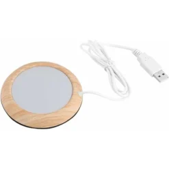 Kueatily Sottobicchieri Isolanti USB Tazza Di Grano Creativo Tazza Di Bevanda Di Calore Stuoia Stuoia Ufficio Tè Latte Caffè Feltro Riscaldatore Sottobicchiere (Grana Di Legno Luminosa)