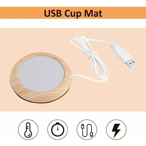 Kueatily Sottobicchieri Isolanti USB Tazza Di Grano Creativo Tazza Di Bevanda Di Calore Stuoia Stuoia Ufficio Tè Latte Caffè Feltro Riscaldatore Sottobicchiere (Grana Di Legno Luminosa) 2 Kueatily Sottobicchieri Isolanti USB Tazza Di Grano Creativo Tazza Di Bevanda Di Calore Stuoia Stuoia Ufficio Tè Latte Caffè Feltro Riscaldatore Sottobicchiere (Grana Di Legno Luminosa) - immagine 2