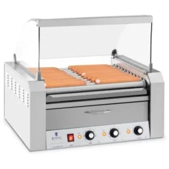 Cuoci Hot Dog Macchina Professionale Acciaio Inox Vetro Temperato 11 Rulli 2600W