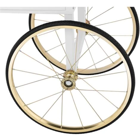 Carretto Per Macchina Per Pop Corn Carrello Pop-Corn Freni Scomparto Bianco/Oro 4 Carretto Per Macchina Per Pop Corn Carrello Pop-Corn Freni Scomparto Bianco/Oro - immagine 4