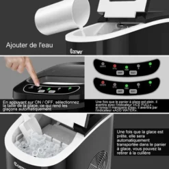 COSTWAY Fabbricatore Di Ghiaccio 12kg/24h, Macchine Per Cubetti Di Ghiaccio, Produttore Per Ghiaccio Con Serbatoio 2,2L (Nero) 9 COSTWAY Fabbricatore Di Ghiaccio 12kg/24h, Macchine Per Cubetti Di Ghiaccio, Produttore Per Ghiaccio Con Serbatoio 2,2L (Nero) -Moulinex Negozio 67376775 5